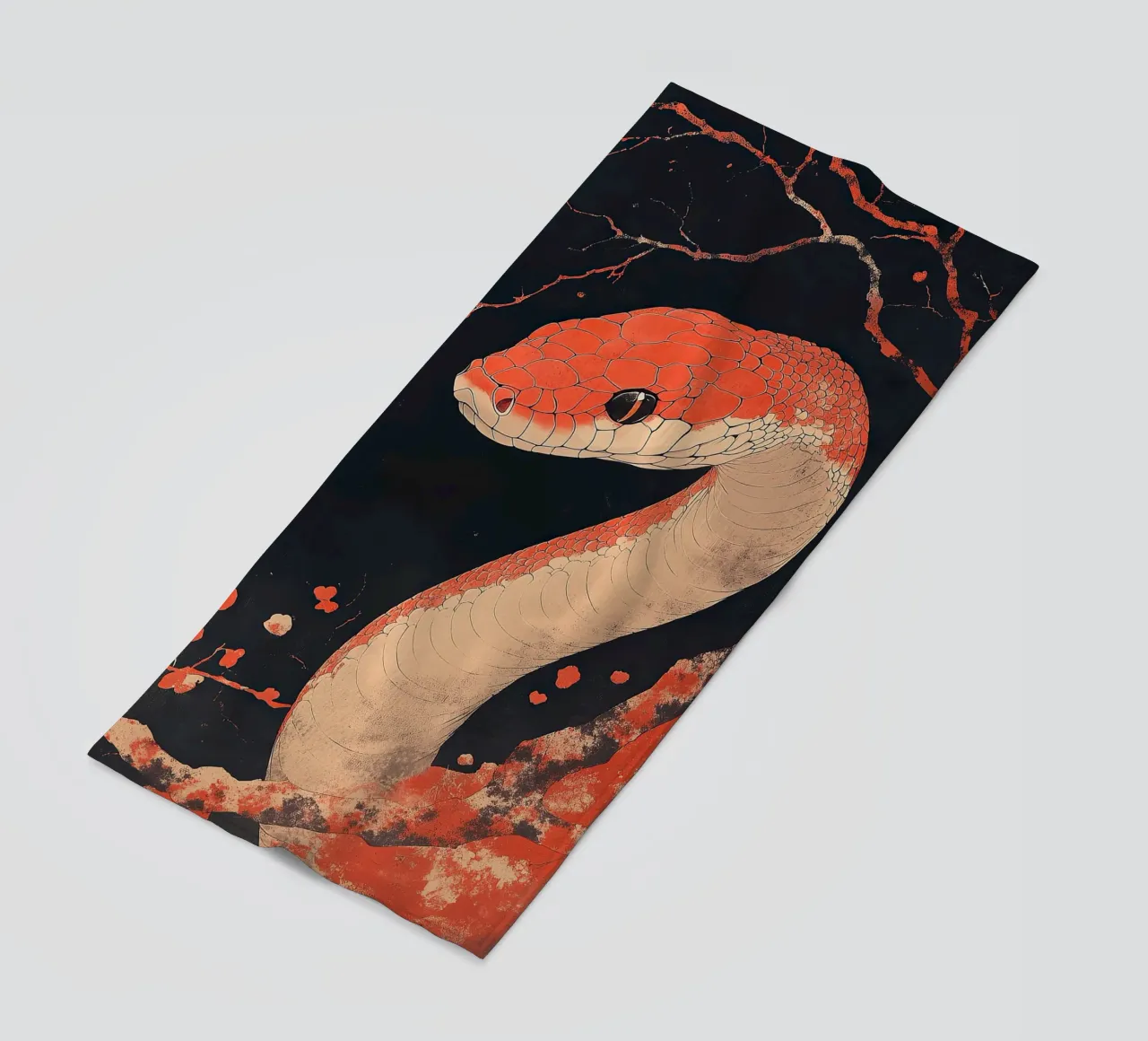 Snake beach towel by Nikis Art Studio