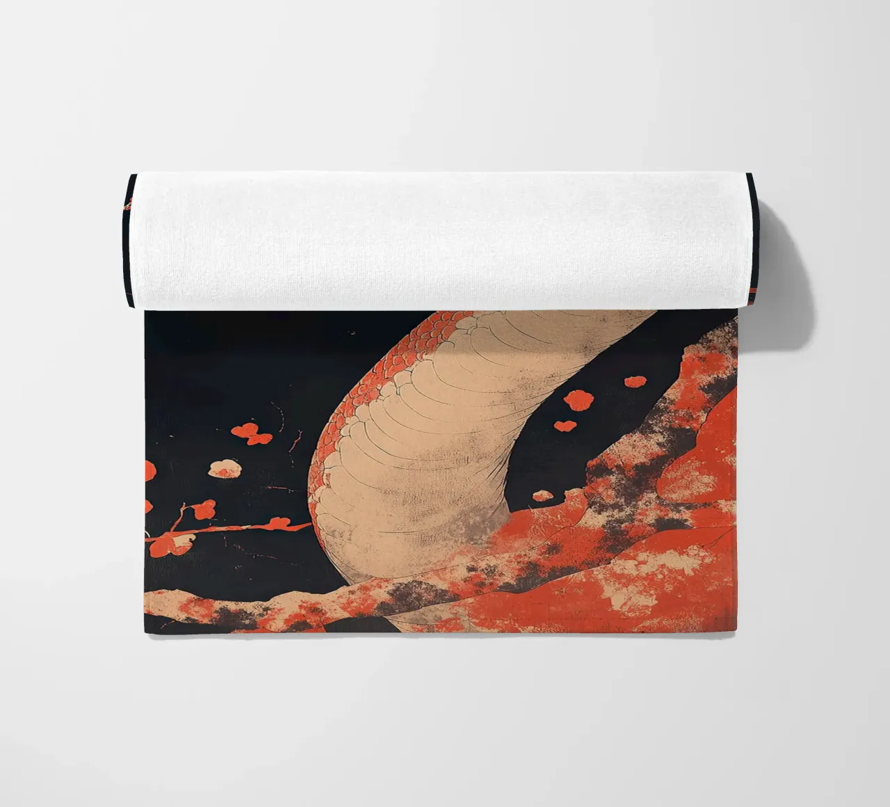 Snake beach towel by Nikis Art Studio