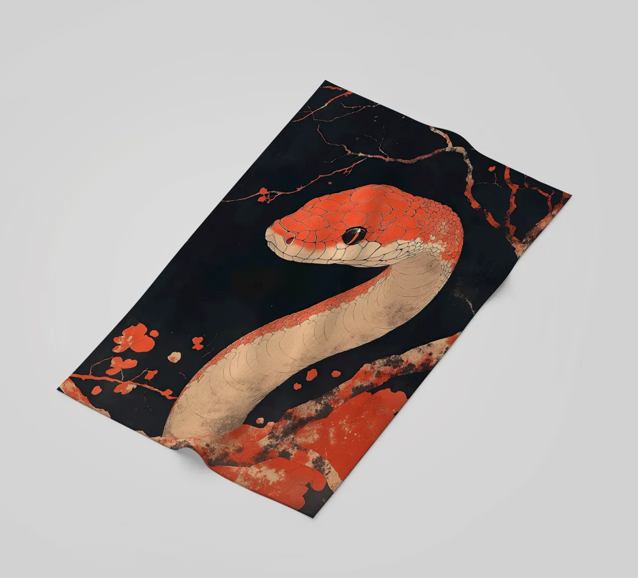 Snake beach towel by Nikis Art Studio