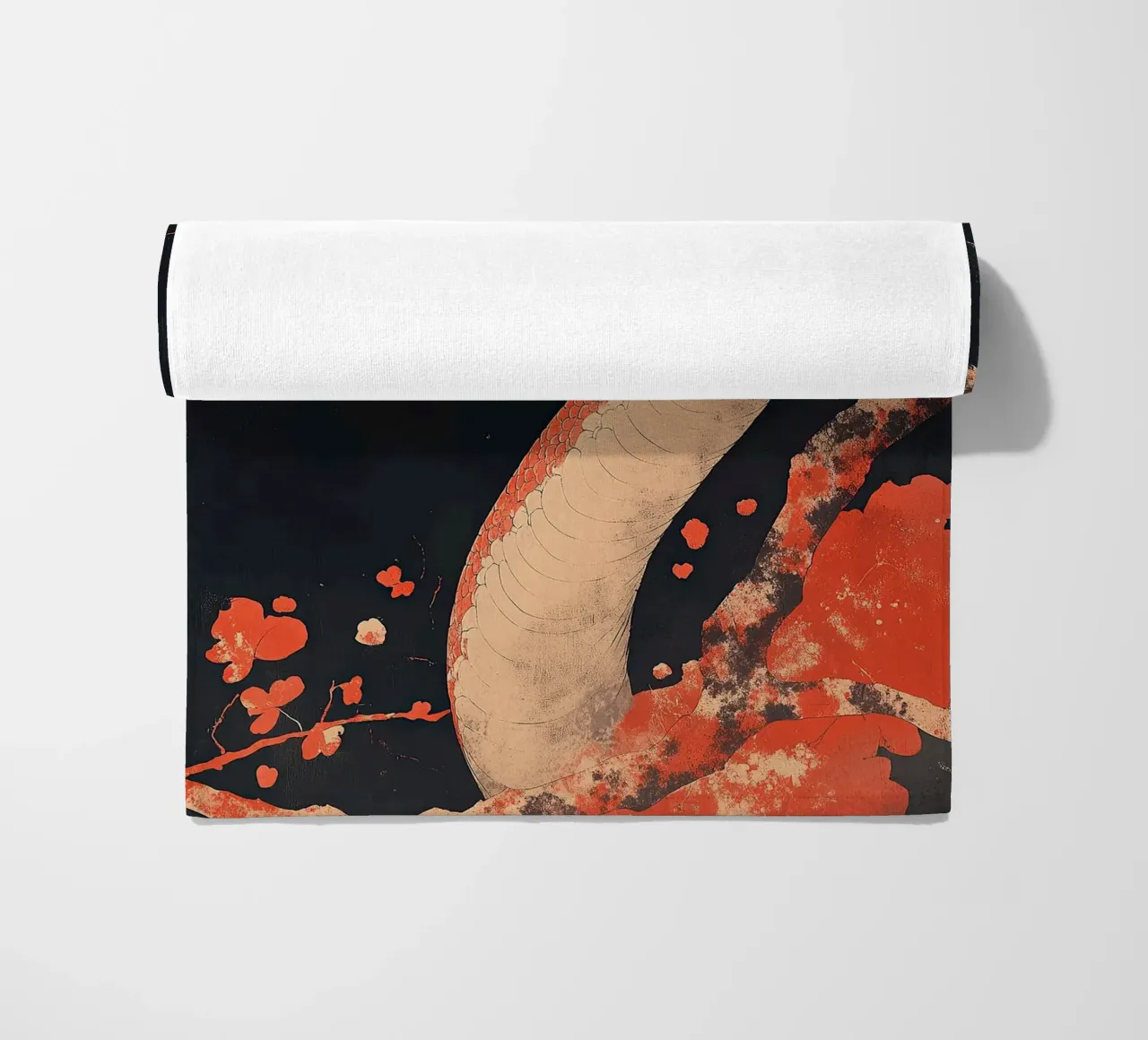 Snake beach towel by Nikis Art Studio