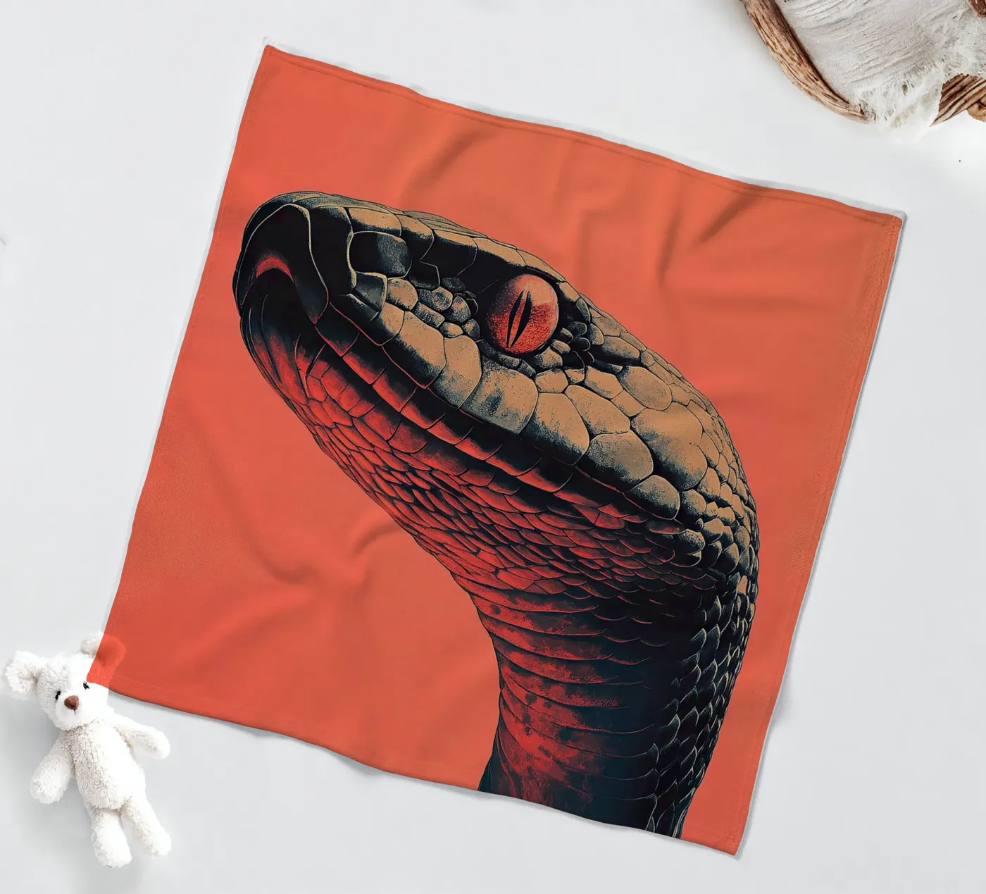 Snake fleece blanket by Nikis Art Studio