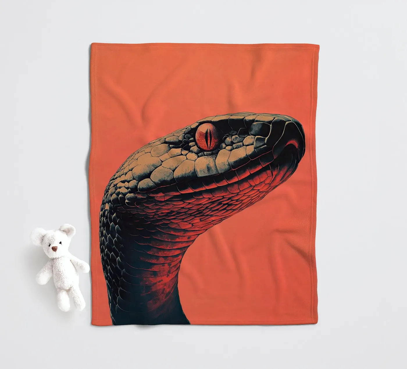 Snake fleece blanket by Nikis Art Studio