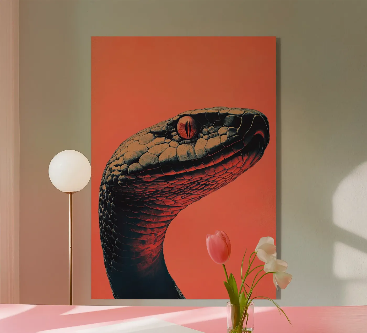 Snake Acryl-Glas von Nikis Art Studio