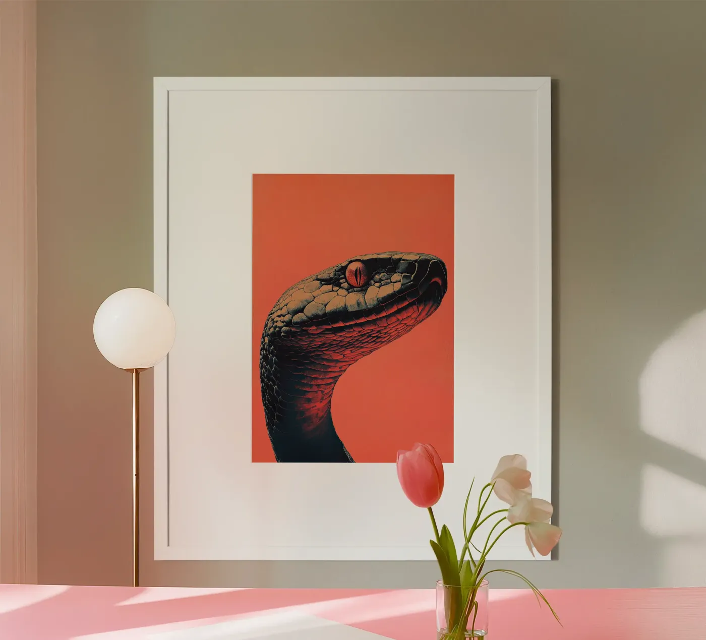 Snake poster van Nikis Art Studio