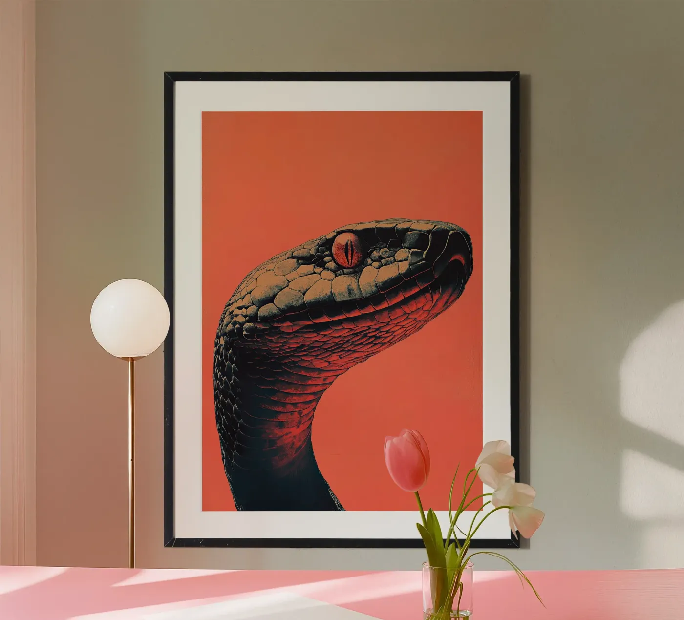 Snake poster van Nikis Art Studio