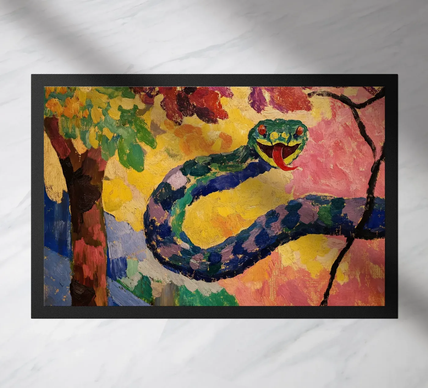 Schlange Fußmatte von Nikis Art Studio