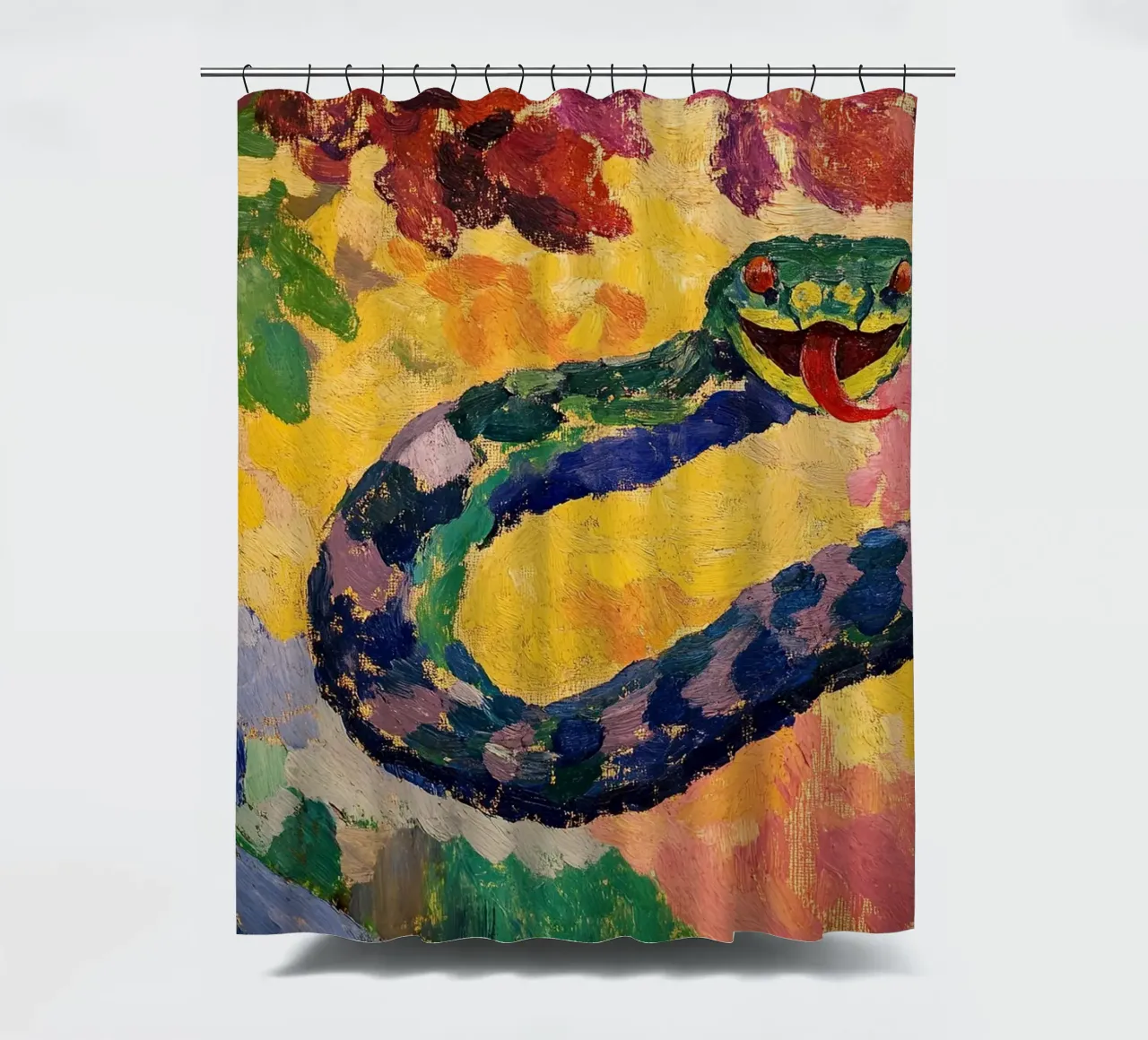 Snake shower curtain by Nikis Art Studio