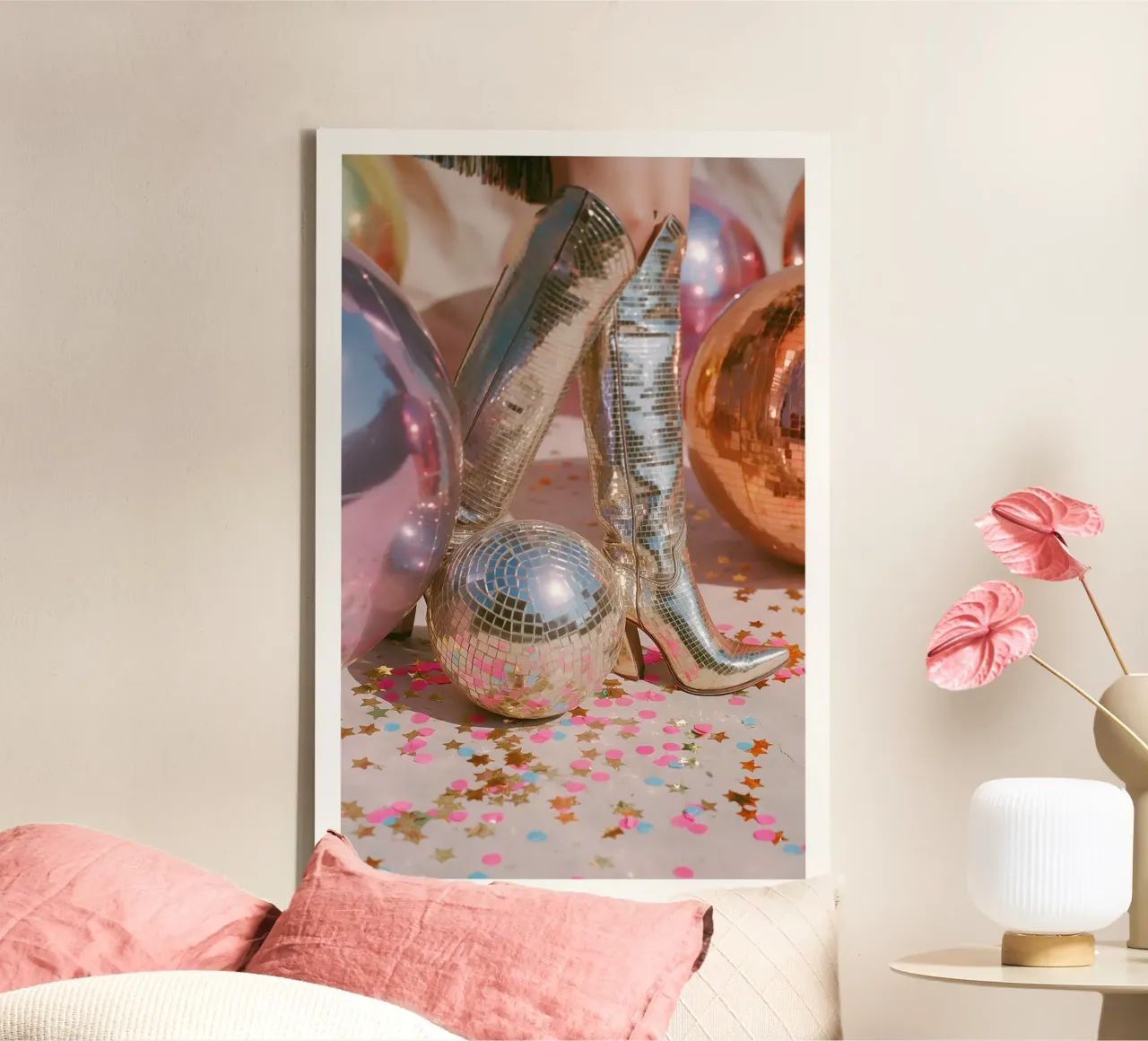 Disco Boots tela con Cornice a cassetta da Malou-Studio