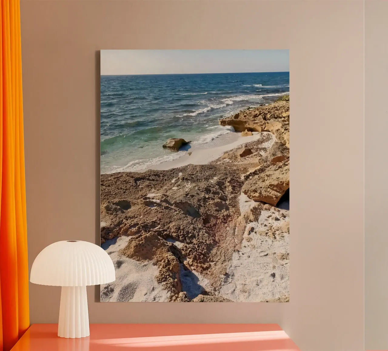 Is Arutas Sardinië Strand canvas met Baklijst van Kiroiharu