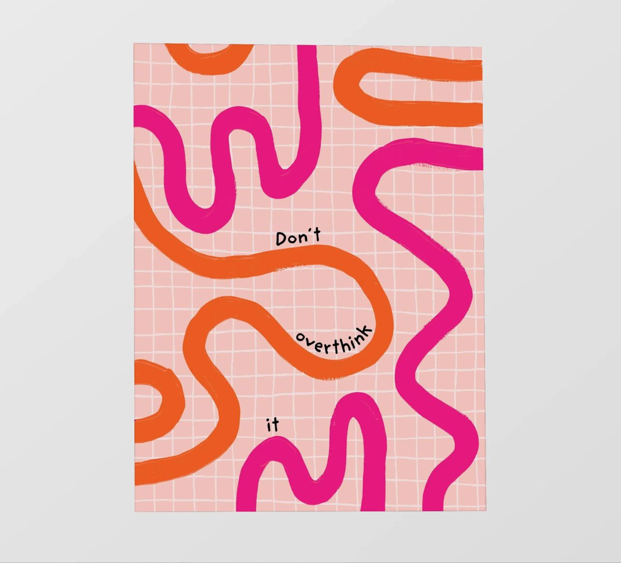 Nicht zu viel nachdenken - Orange Pink Fototapete von Malou-Studio