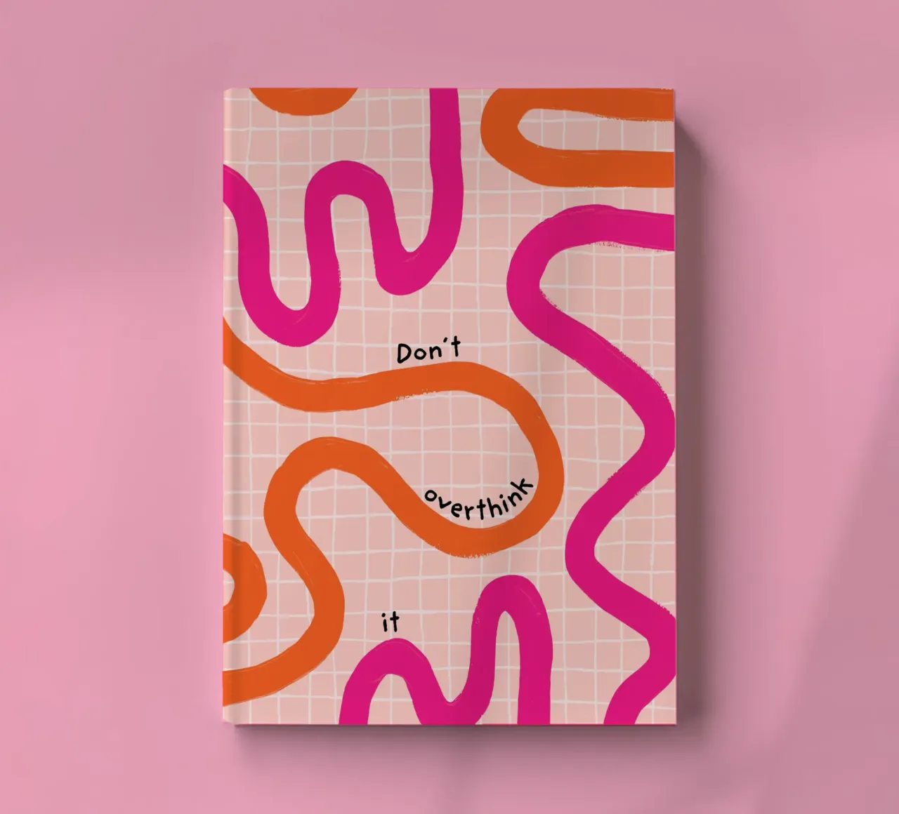 Ne pas trop réfléchir - Orange Rose carnet de notes de Malou-Studio