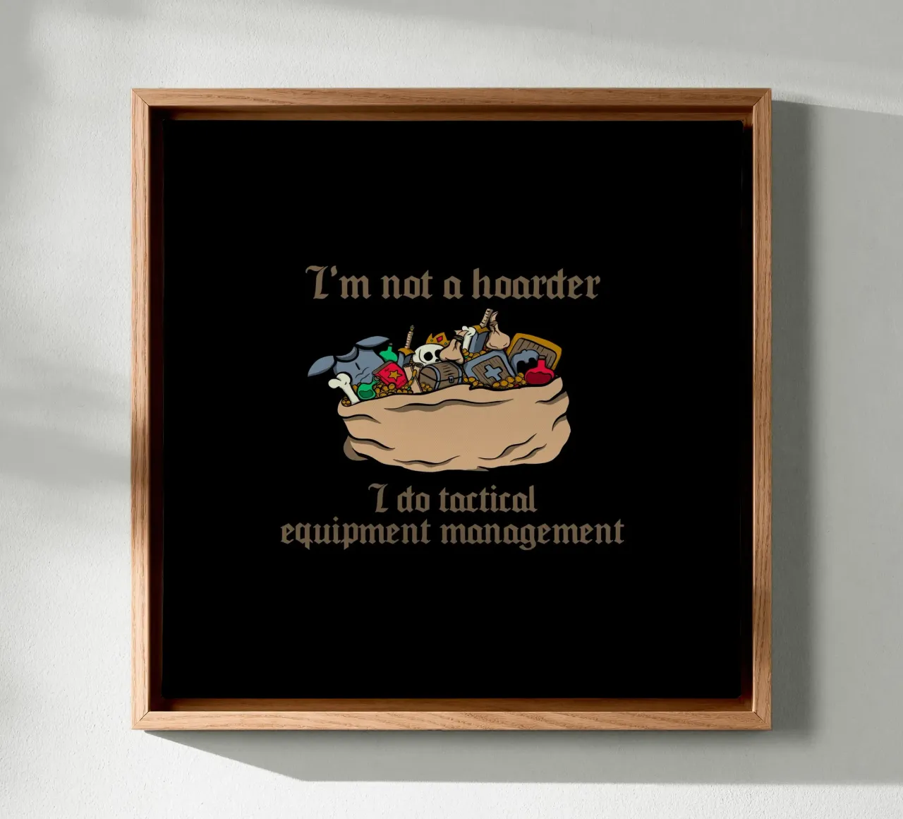 Tactical equipment management canvas with Floater frame by Loobs
