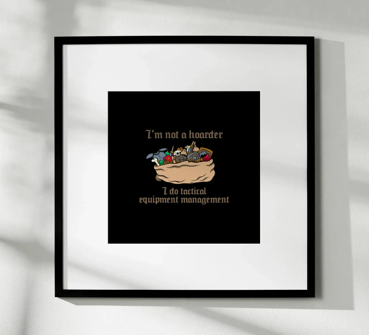 Gestione delle attrezzature tattiche poster con telaio in legno da Loobs