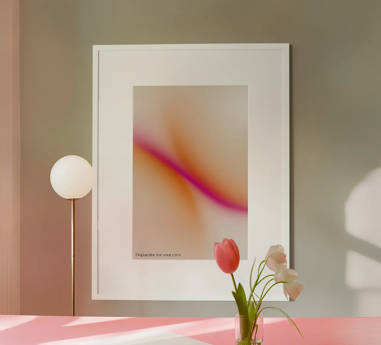 Dopamina per gli occhi poster con telaio in legno da Malou-Studio