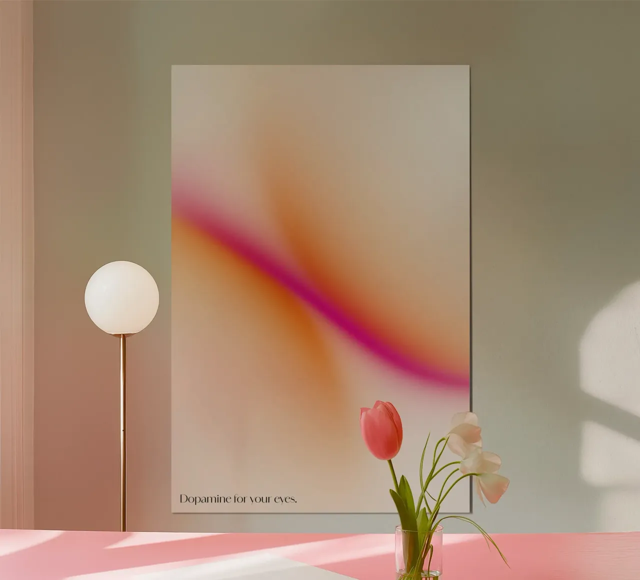 Dopamina per gli occhi poster con telaio in legno da Malou-Studio