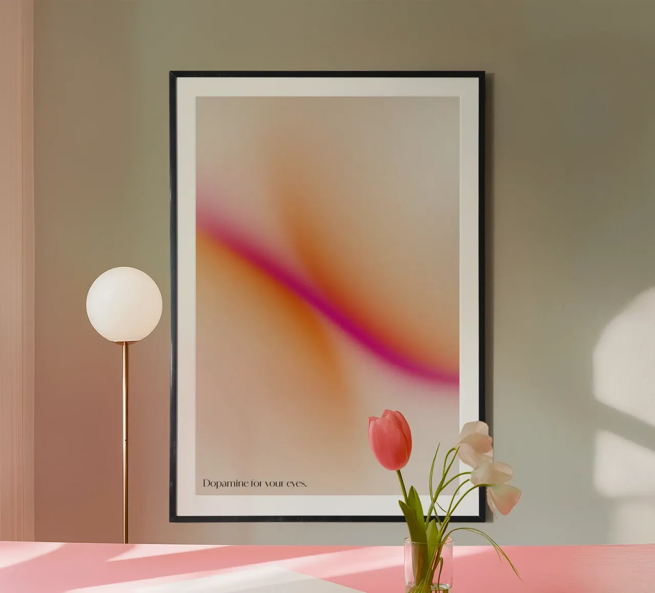 Dopamina per gli occhi poster con telaio in legno da Malou-Studio