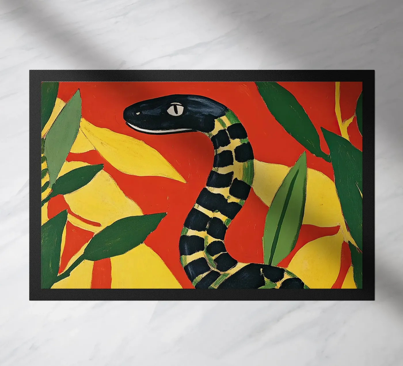 Schlange Fußmatte von Nikis Art Studio