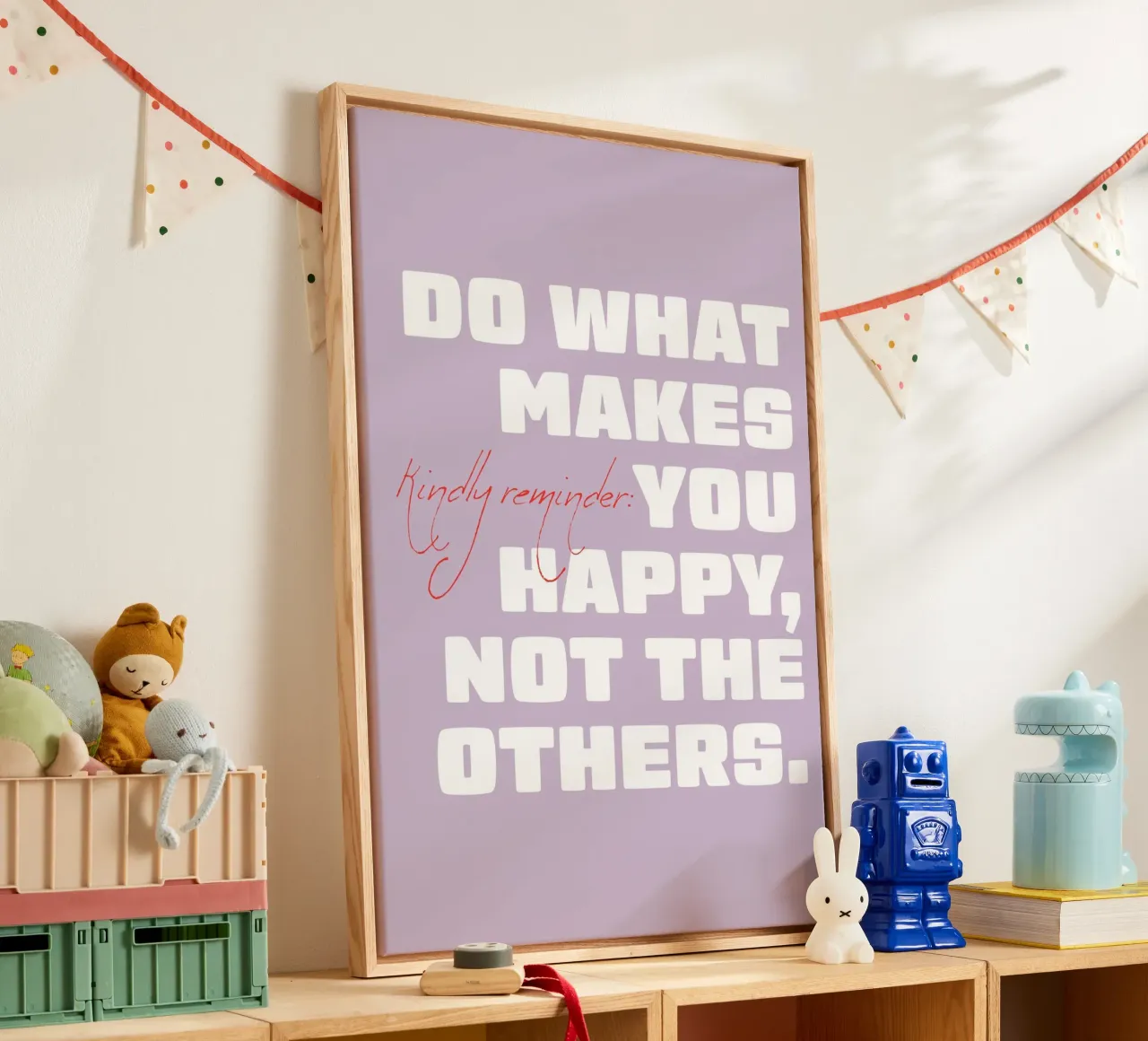 Do what makes you happy tela con Cornice a cassetta da Malou-Studio