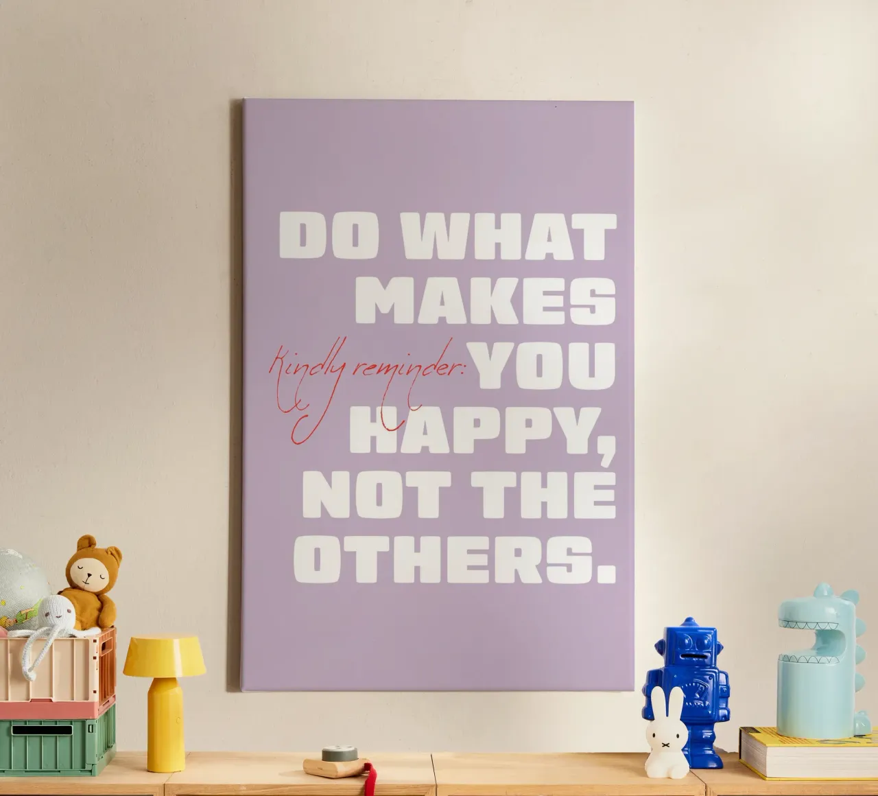 Do what makes you happy tela con Cornice a cassetta da Malou-Studio