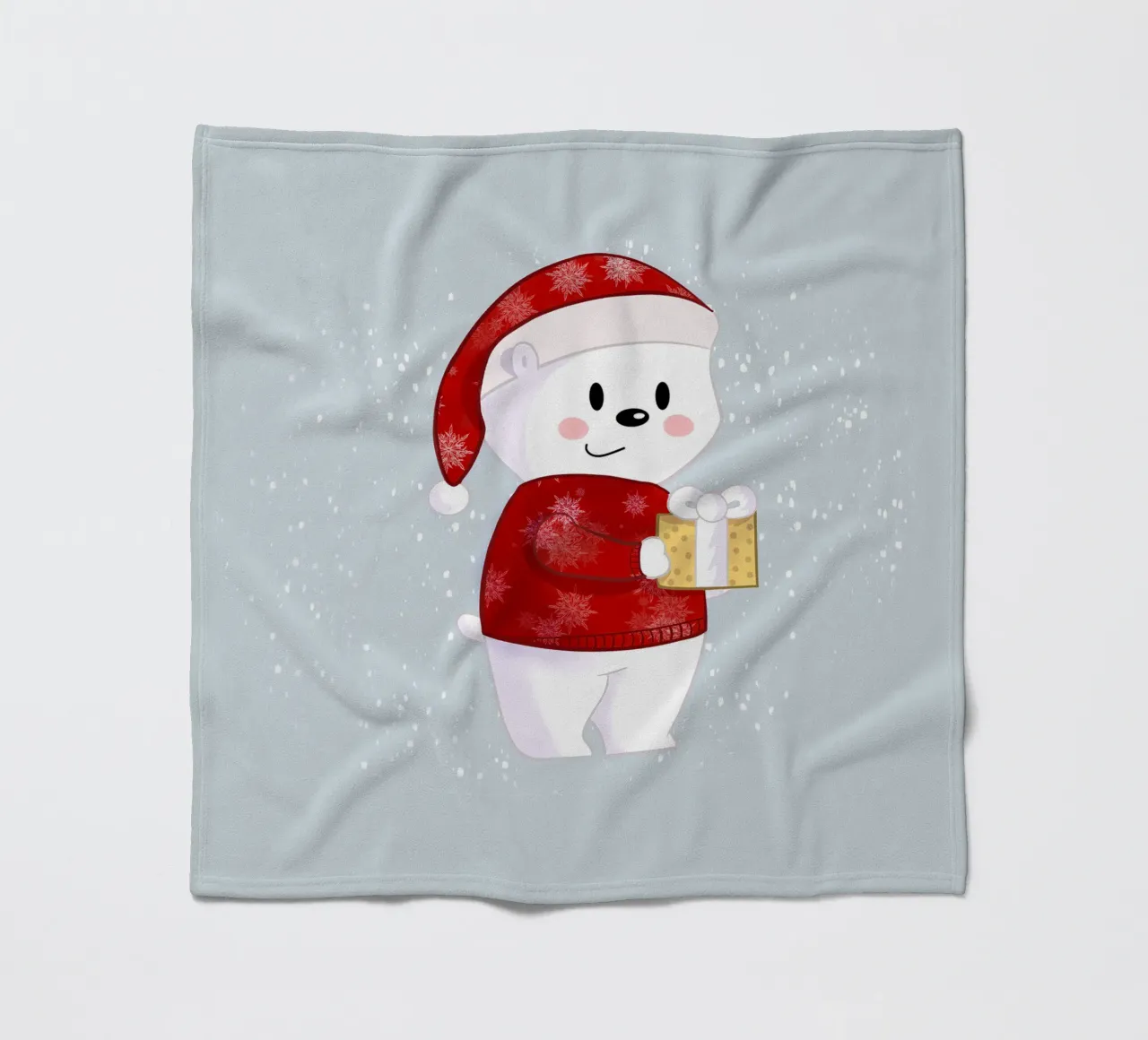 Weihnachtseisbär im Schnee Fleecedecke von Kiroiharu
