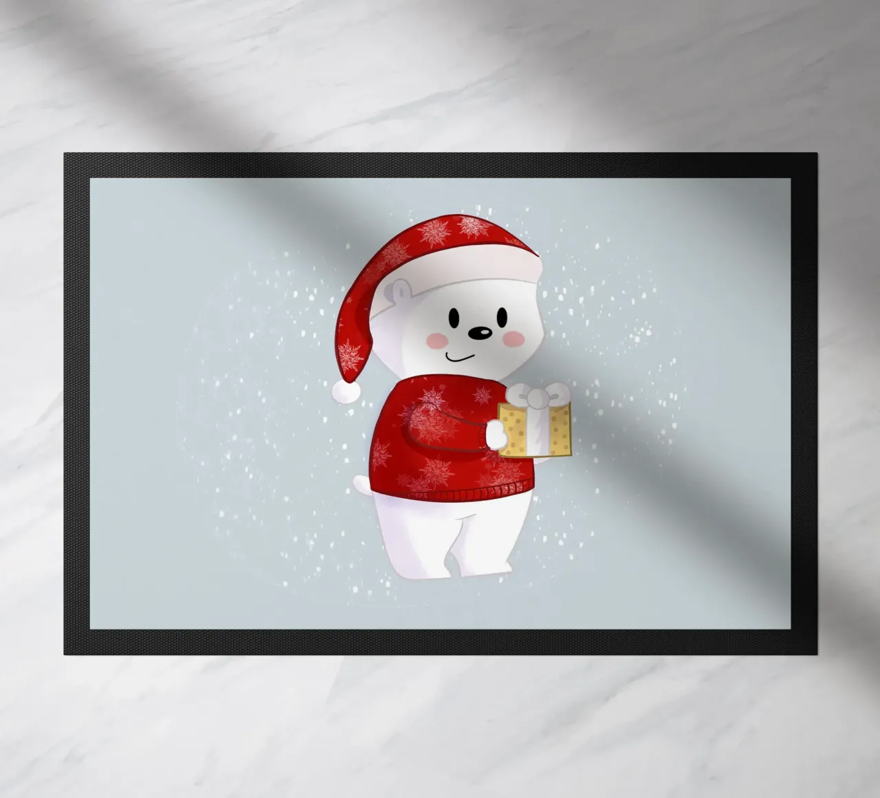Orso polare di Natale nella neve zerbino da Kiroiharu