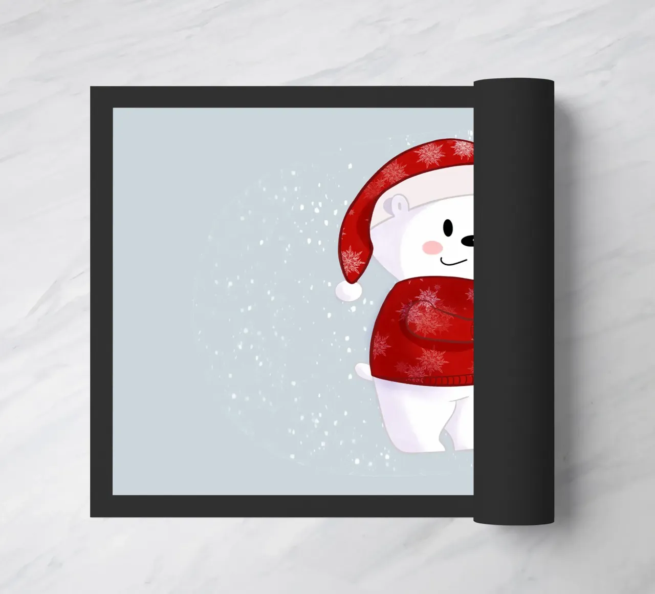 Orso polare di Natale nella neve zerbino da Kiroiharu