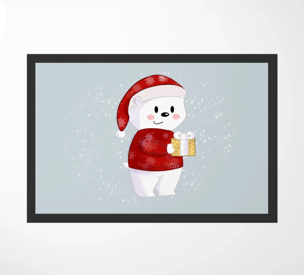 Orso polare di Natale nella neve zerbino da Kiroiharu