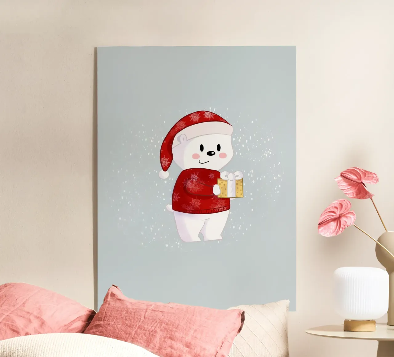 Christmas polar bear in the snow acrylic glass by Kiroiharu