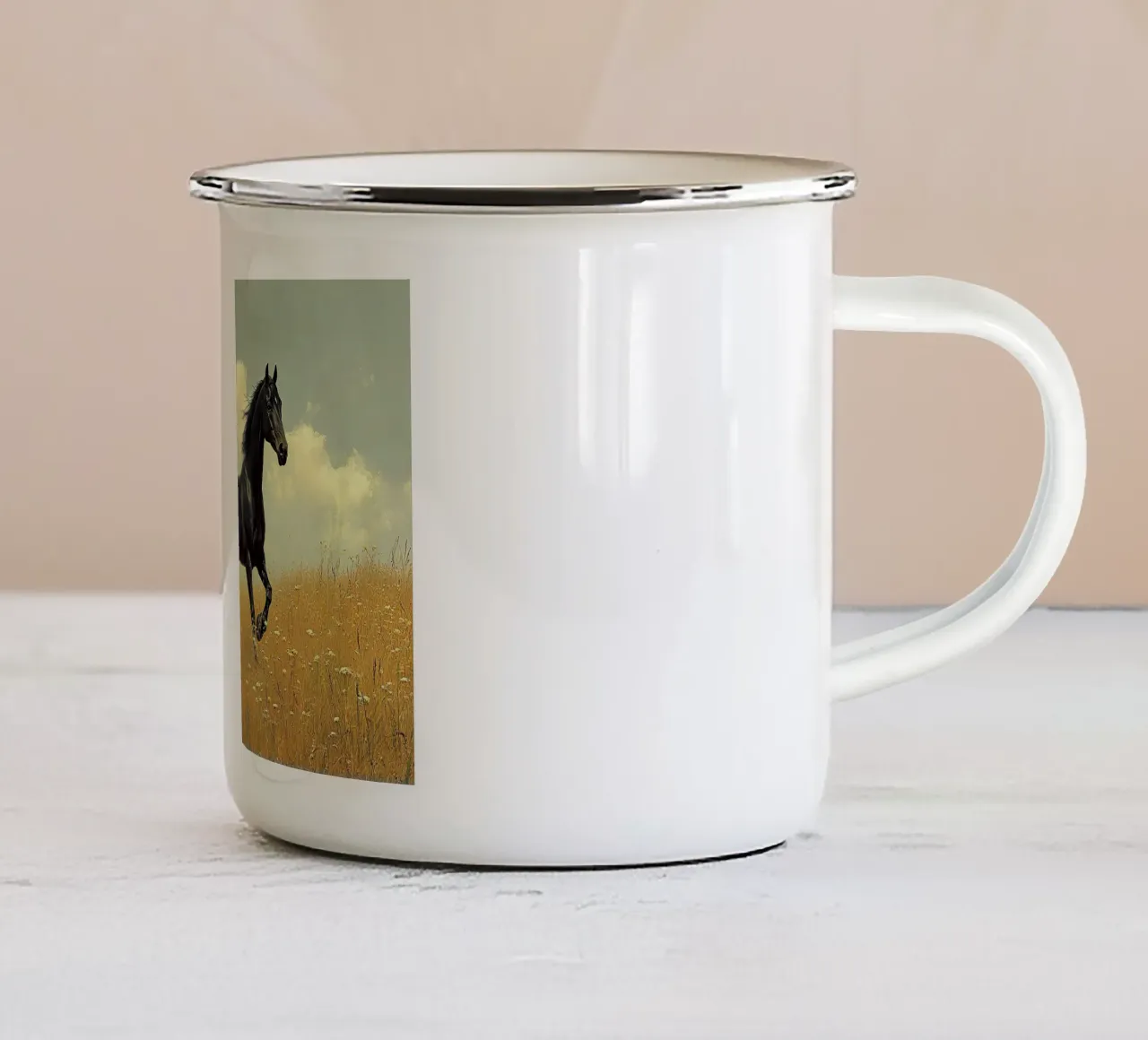 Cavallo tazza in smalto da Nikis Art Studio