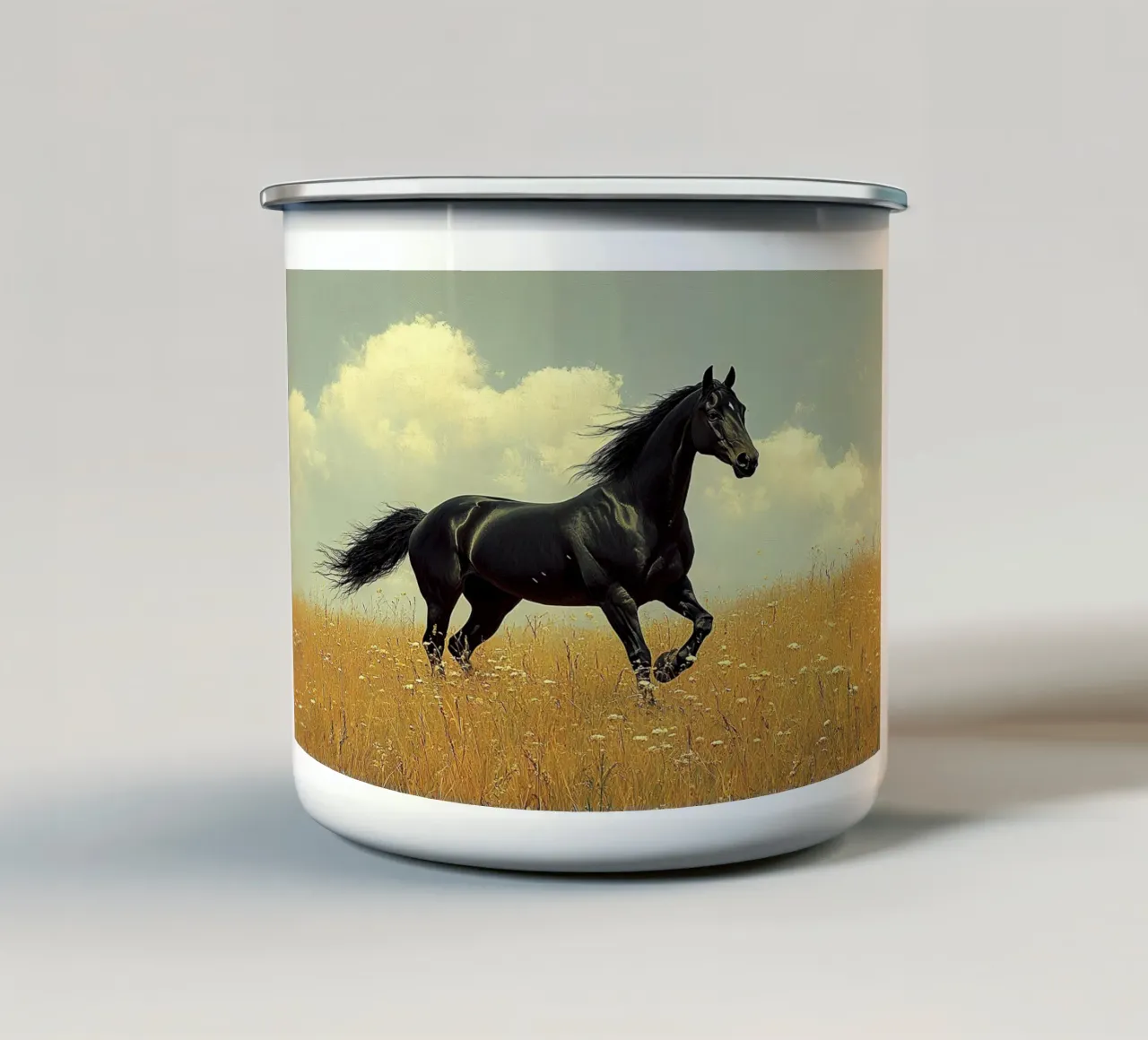 Cavallo tazza in smalto da Nikis Art Studio
