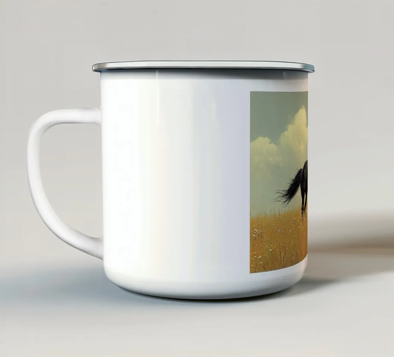 Cavallo tazza in smalto da Nikis Art Studio