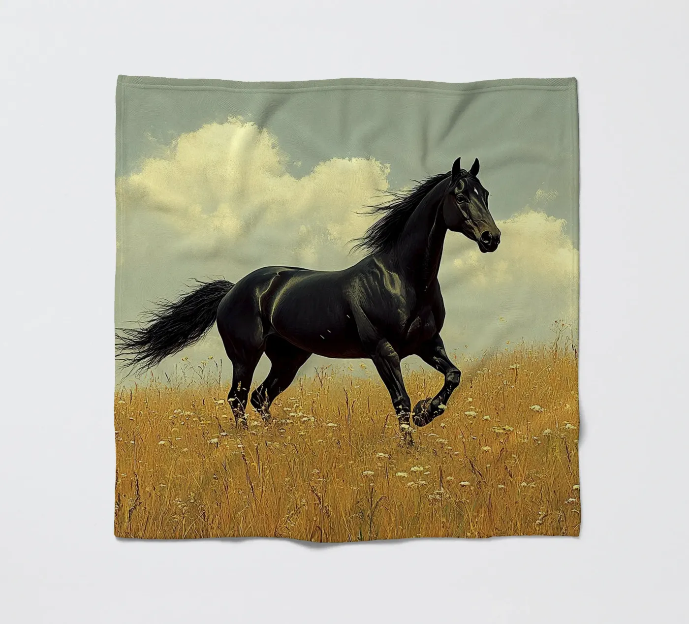 Pferd Fleecedecke von Nikis Art Studio