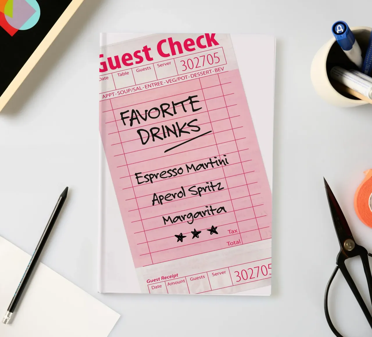 Guest Check - Favorite Drinks notebook by Malou-Studio