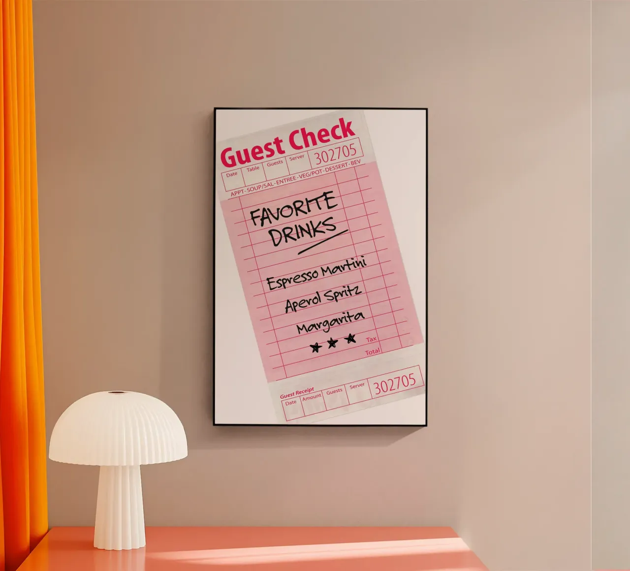 Guest Check - Favorite Drinks plexiglass da Malou-Studio