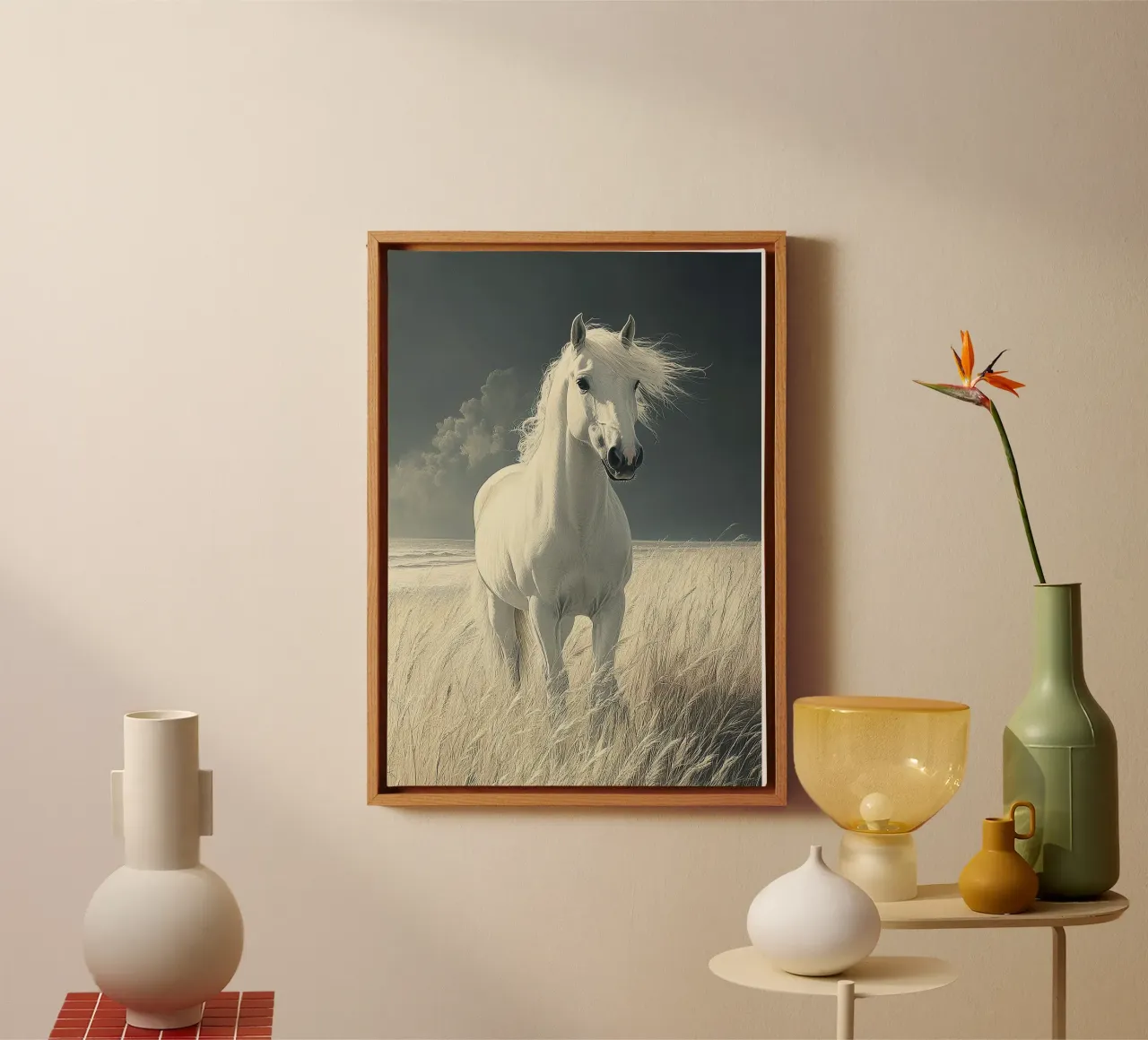 Paard canvas met Baklijst van Nikis Art Studio