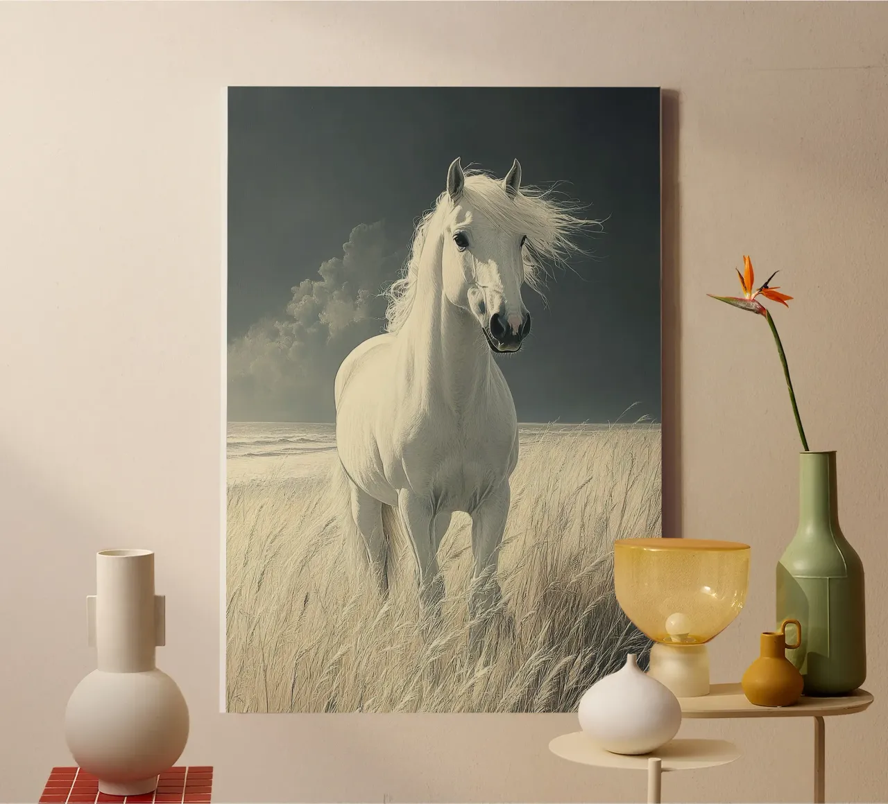 Paard canvas met Baklijst van Nikis Art Studio