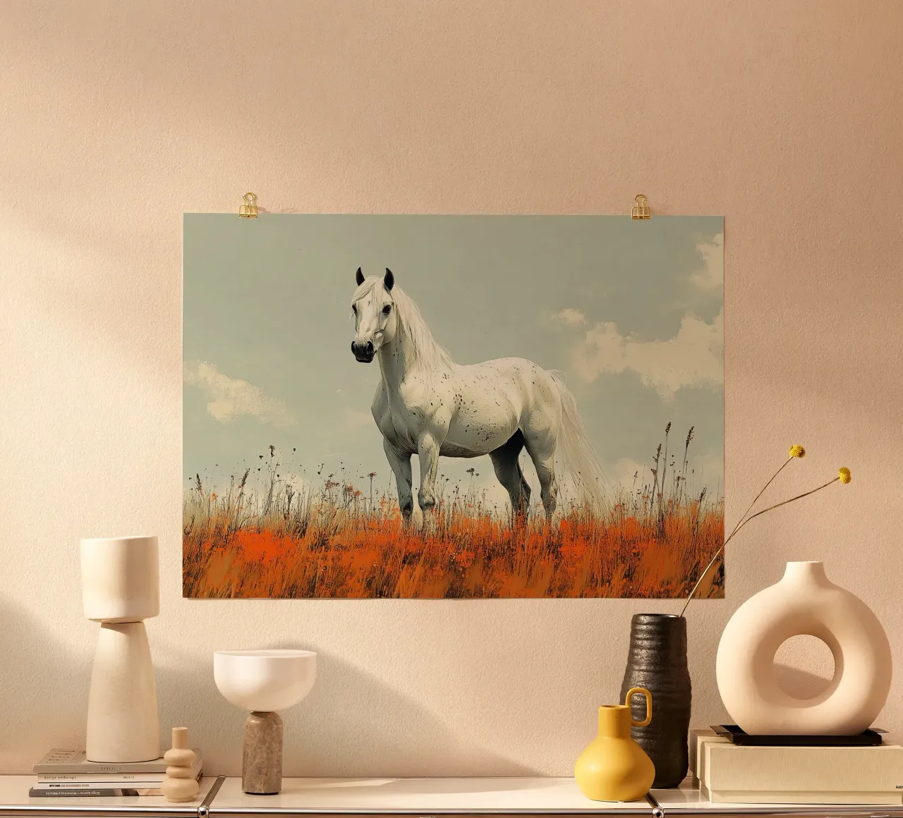 Cuore selvaggio: il cavallo indomito poster con telaio in plastica da Nikis Art Studio