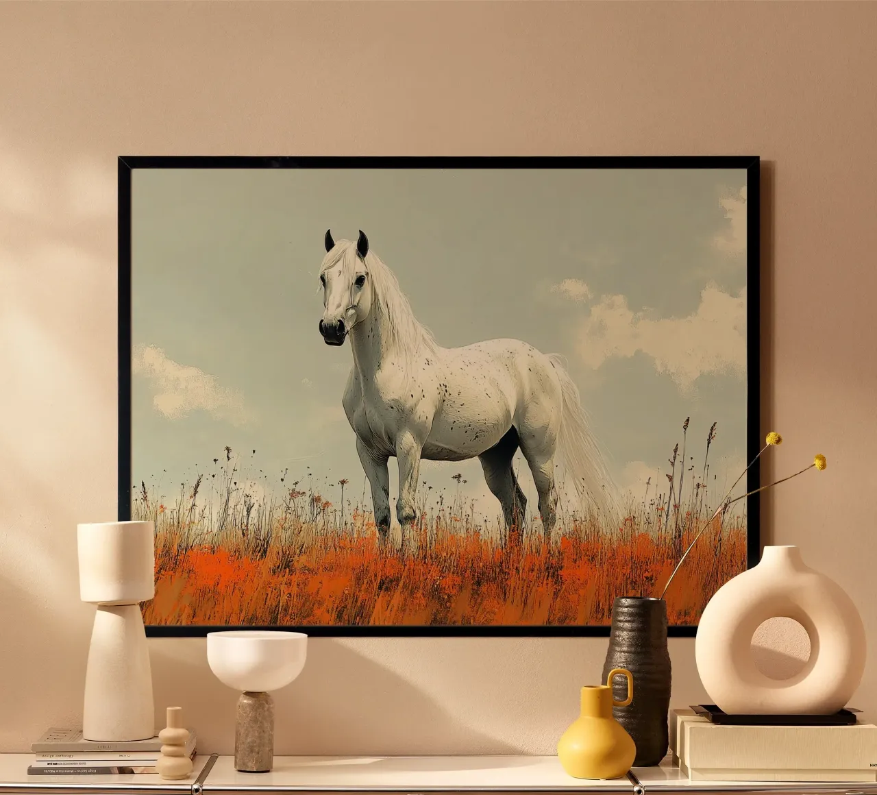 Cuore selvaggio: il cavallo indomito poster con telaio in plastica da Nikis Art Studio