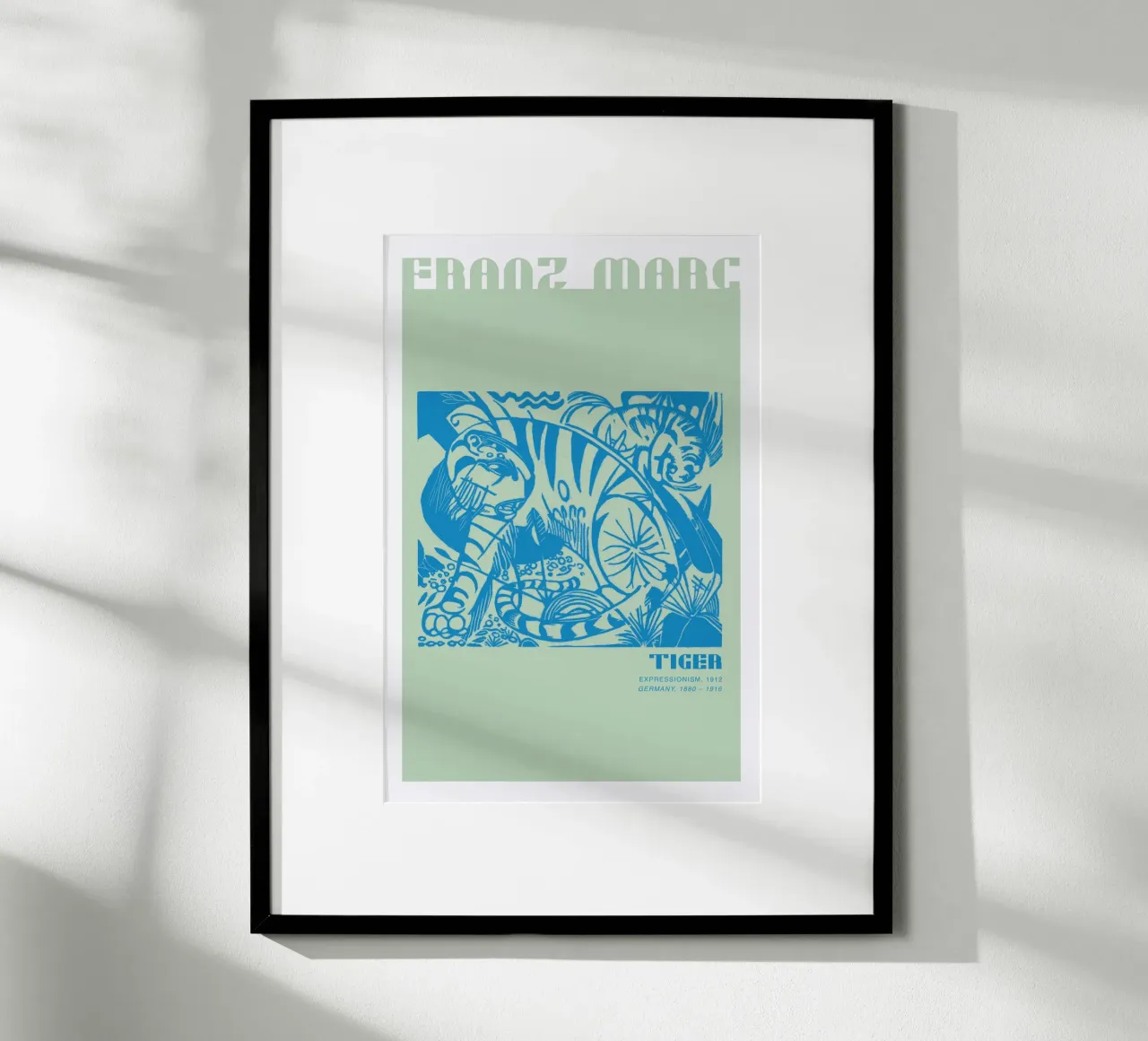 Franz Marc - Tiger poster con telaio in alluminio da Malou-Studio