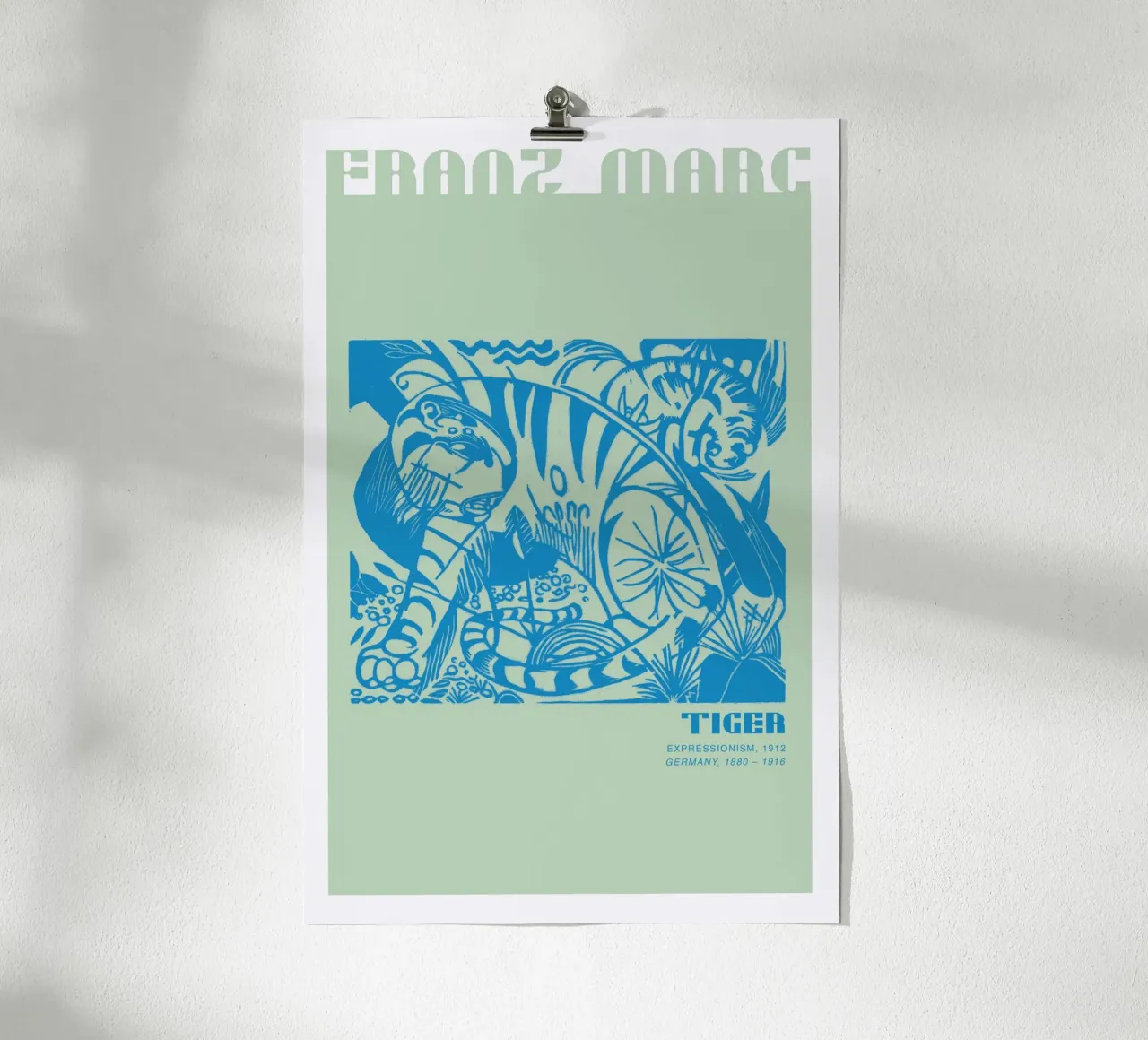 Franz Marc - Tiger poster con telaio in alluminio da Malou-Studio