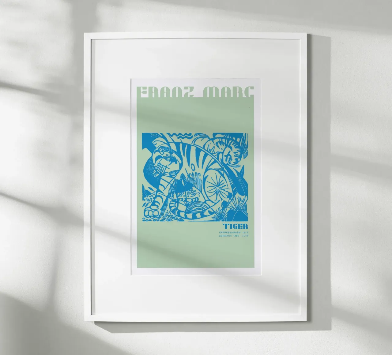 Franz Marc - Tiger poster con telaio in alluminio da Malou-Studio