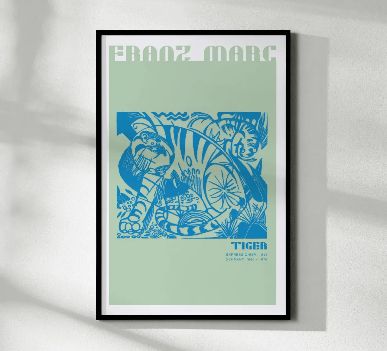 Franz Marc - Tiger poster con telaio in alluminio da Malou-Studio