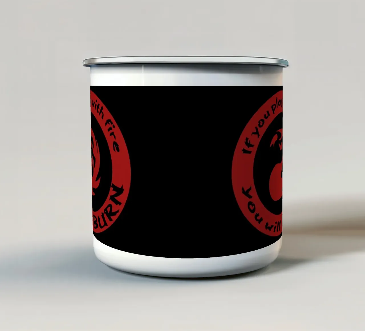 Se giochi con il fuoco ti brucerai tazza in smalto da Loobs