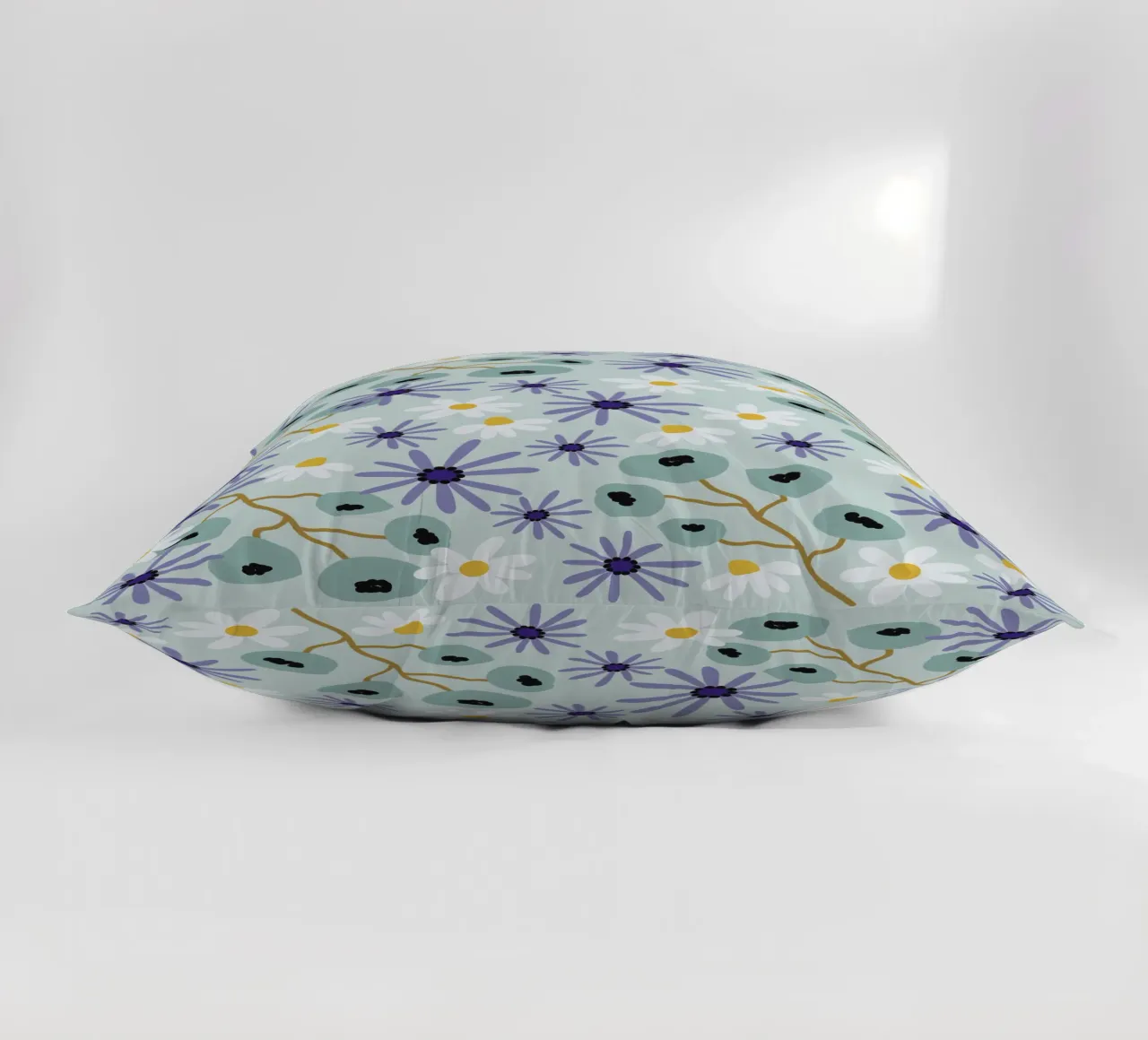 Pattern Abstract blue Flowers cuscino da Illustration Raissa Oltmanns