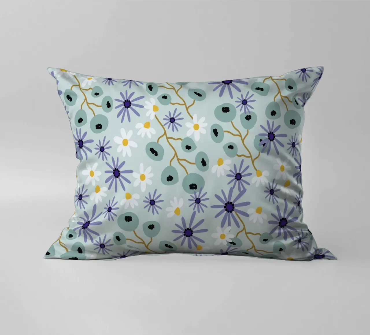 Pattern Abstract blue Flowers cuscino da Illustration Raissa Oltmanns