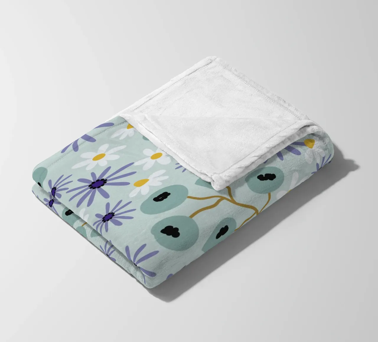 Pattern Abstract blue Flowers coperta in pile da Illustration Raissa Oltmanns