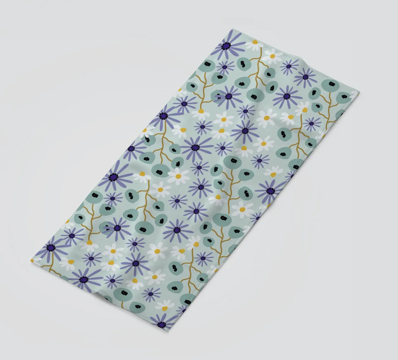 Pattern Abstract blue Flowers telo mare da Illustration Raissa Oltmanns