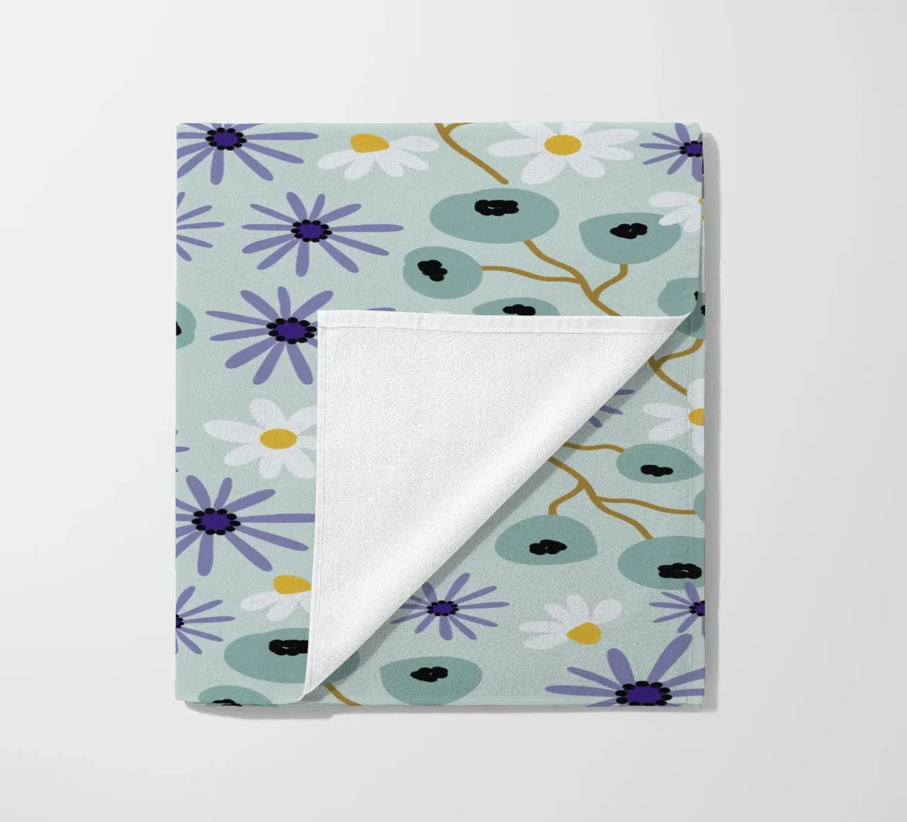 Pattern Abstract blue Flowers telo mare da Illustration Raissa Oltmanns