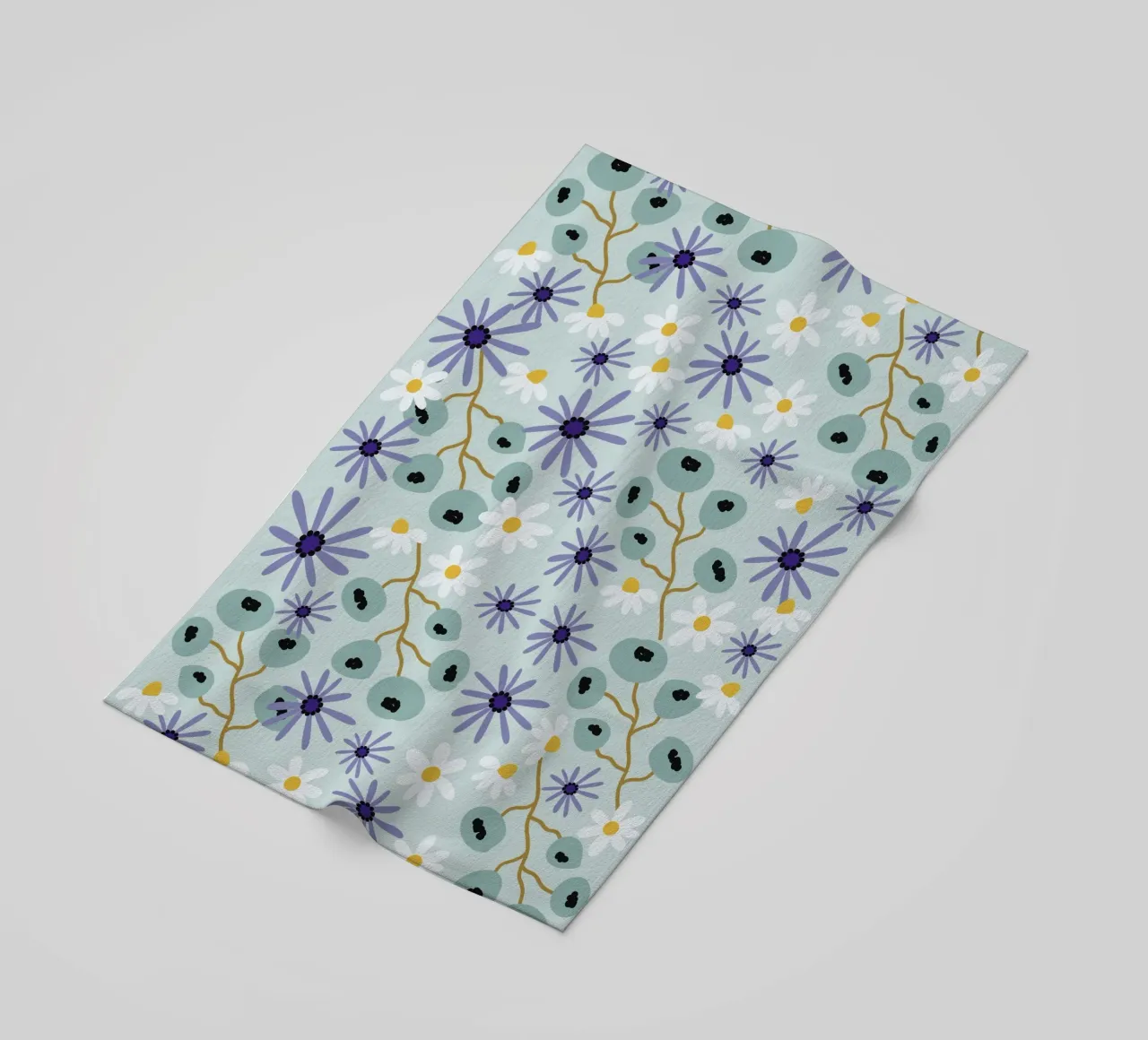 Pattern Abstract blue Flowers telo mare da Illustration Raissa Oltmanns