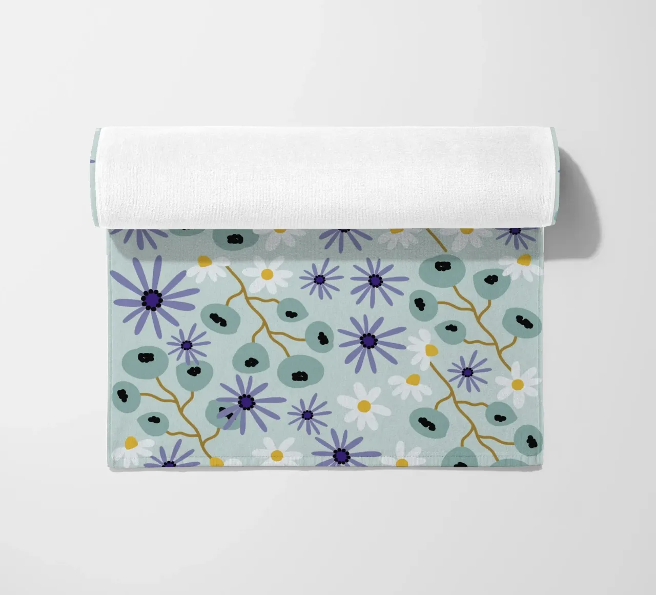 Pattern Abstract blue Flowers telo mare da Illustration Raissa Oltmanns